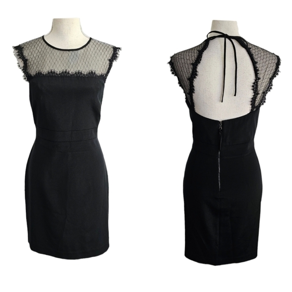 Phoebe Couture Black Lace Cocktail Dress - Picture 2 of 12